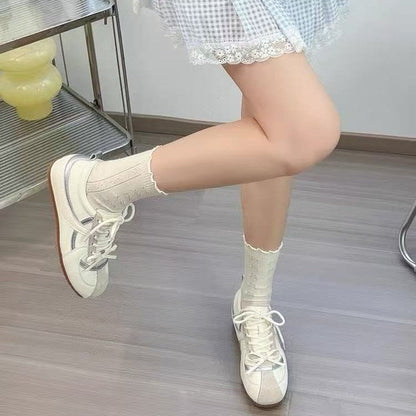 Women Minimalist Retro Color Block Sneakers Lightweight Casual Daily