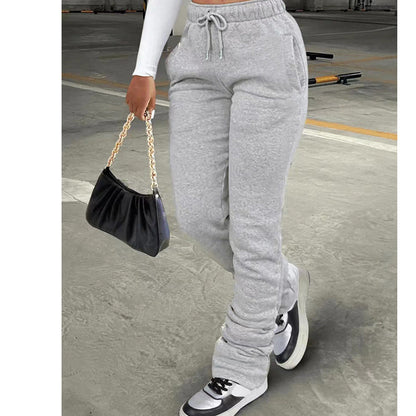 Womens Casual Sporty Drawstring Jogger Pants With Pockets