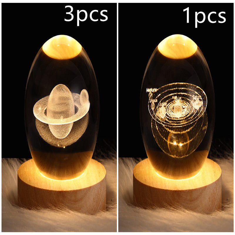 LED Galaxy Crystal Ball 3D Moon Lamp