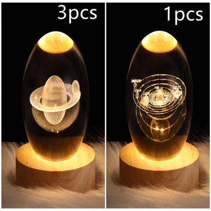 LED Galaxy Crystal Ball 3D Moon Lamp