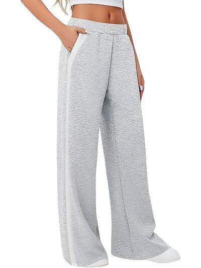 Side Striped Wide Leg Pants for Comfortable Everyday Style