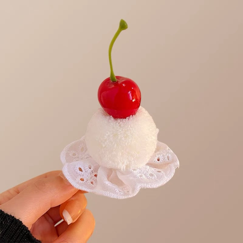 Cherry Cake Style Lace Hair Clip