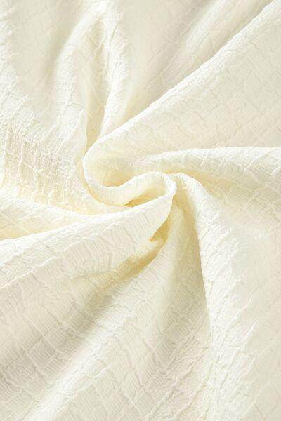 Floral Embroidered Notched Puff Sleeve Blouse for Women