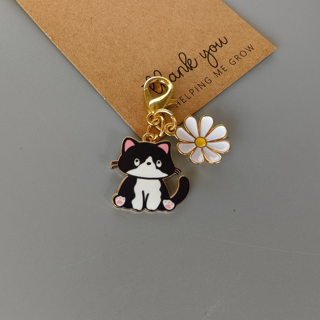 Cute Cartoon Cat Keychain, Chubby Cat Earphone Case Charm