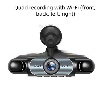 Four-lens Surveillance Dash Cam HD With Rearview Camera