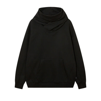 Solid Color With Fur Turtleneck Hooded Sweater For Men