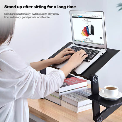 "Folding Adjustable Bed Study Desk - Aluminum Alloy Notebook Computer Stand