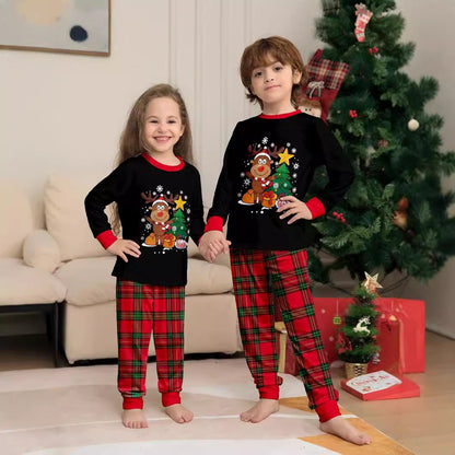 Cute Creative Christmas Deer Plaid Family Dress