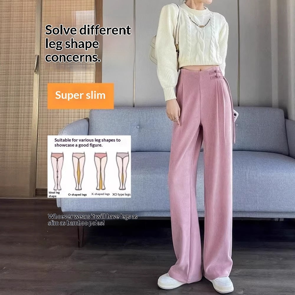 Chenille-padded Narrow-leg Wide-leg Pants