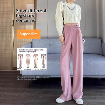 Chenille-padded Narrow-leg Wide-leg Pants