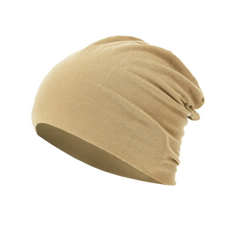 All-season, Versatile Solid-color Slouchy Beanie With A Knitted Wrap-around Design