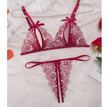 Lace Sheer Two-Piece Lingerie Set For Women