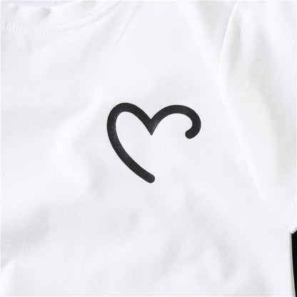 Loose White Couple Wear Short Sleeve