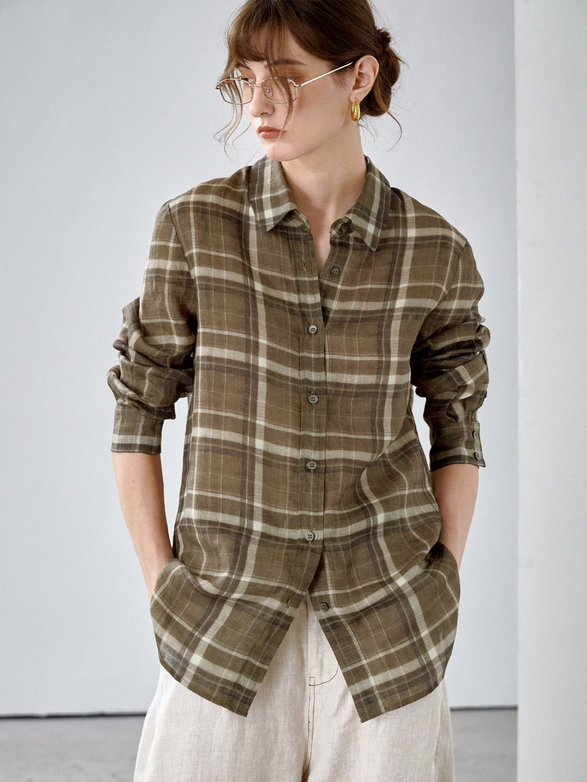 Plaid Button-Down Shirt