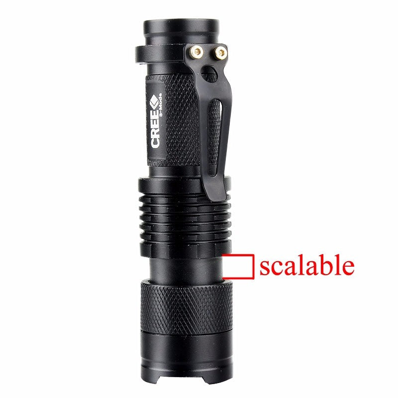 5 Colors Mini LED Flashlight Q5 2000lm Waterproof LED Laterna 1 Modes Zoomable PortableTorch Penlight AA 14500