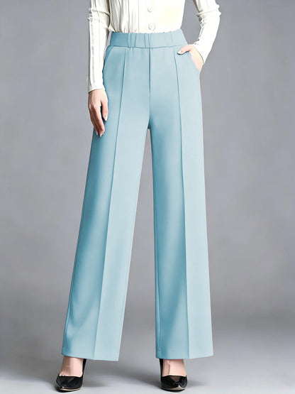 Women's High-waisted Wide-leg Straight-tailored Trousers