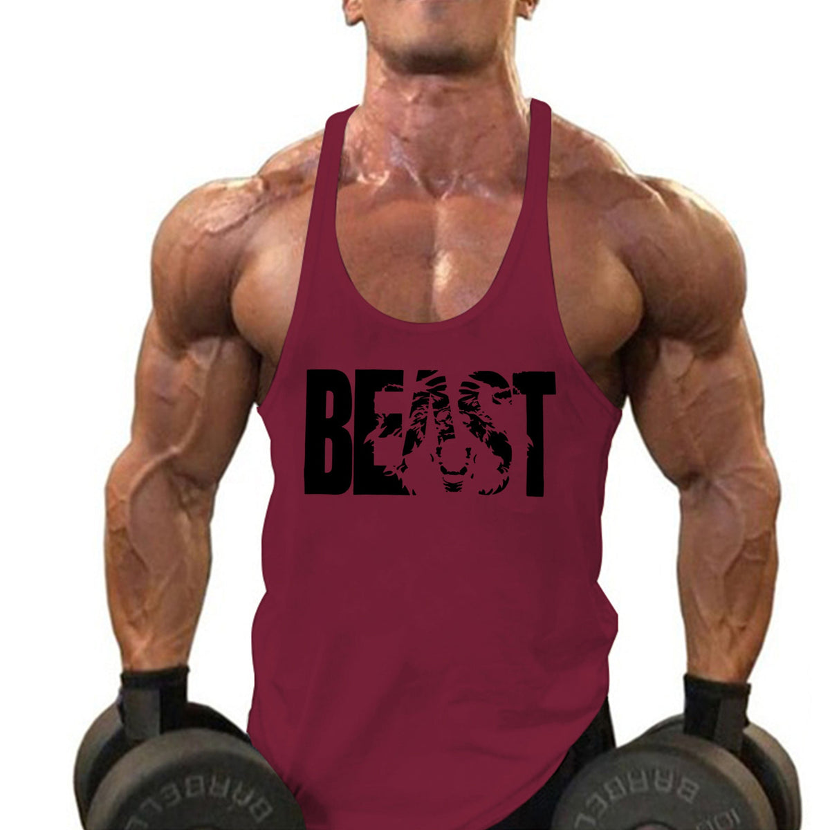 Men's Fitness Sports Printed Tank Top
