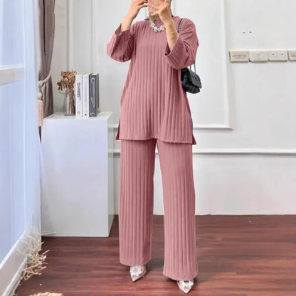 Womens Long-sleeve Shirt And Pants Set