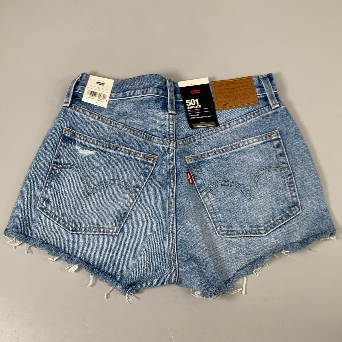 LEVIS 501 Original Fit High Rise Shorts Medium Wash Women's Sz 25 Mega Vibe Blue