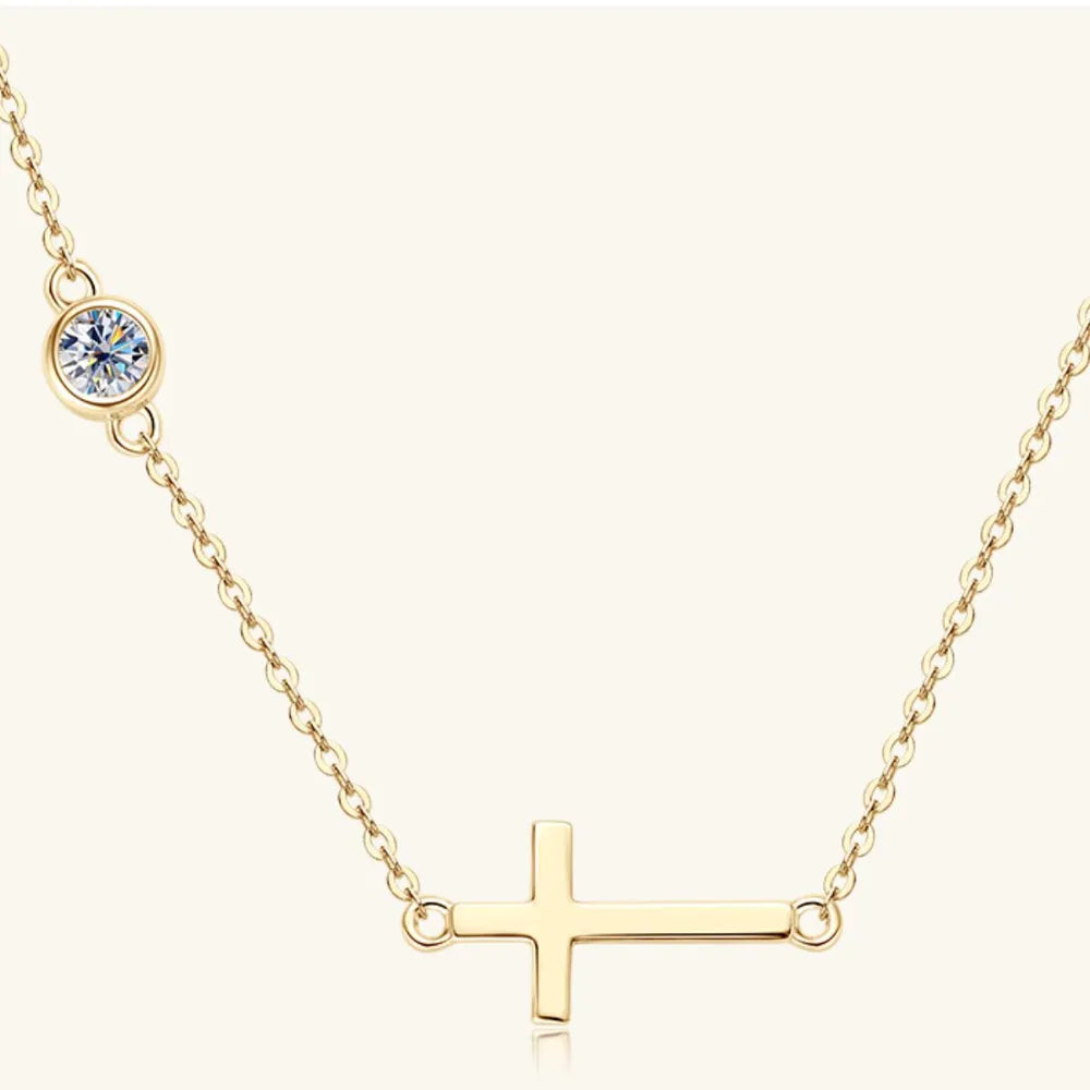 Cross 925 Sterling Silver Moissanite Necklace