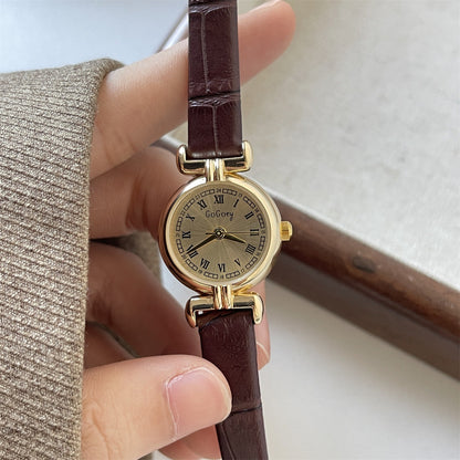 New Mini Brown Watch Vintage-style Light Luxury Niche For Women