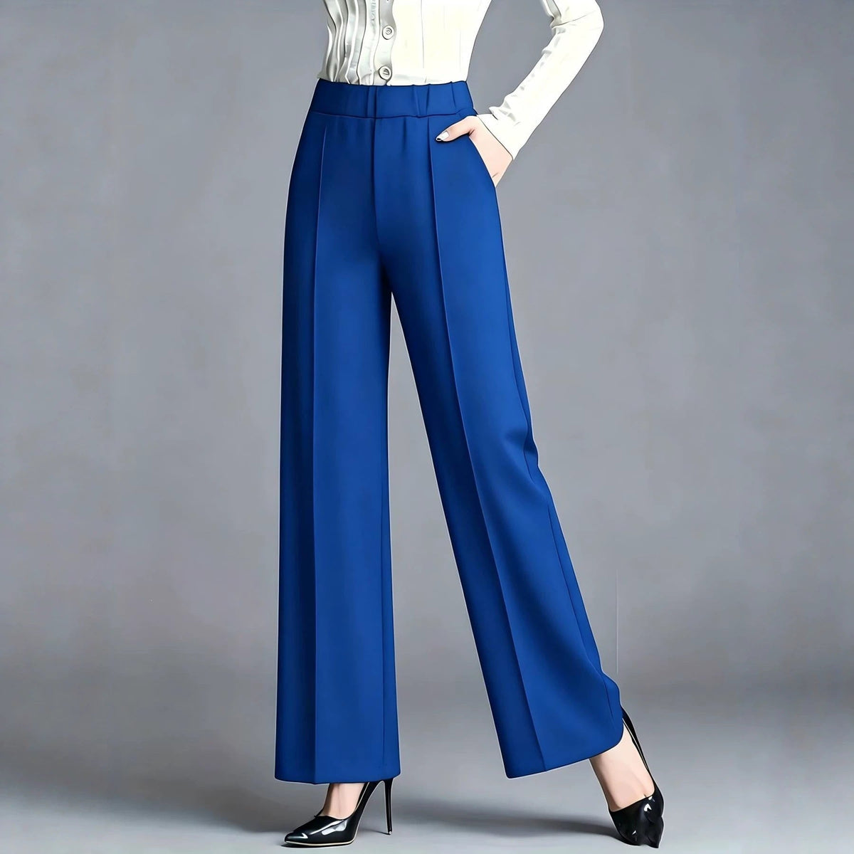 Women's High-waisted Wide-leg Straight-tailored Trousers
