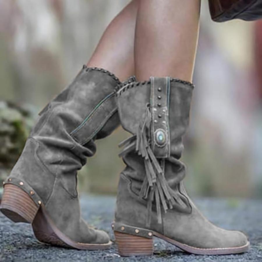 Woman Square Heel Shoe Booties