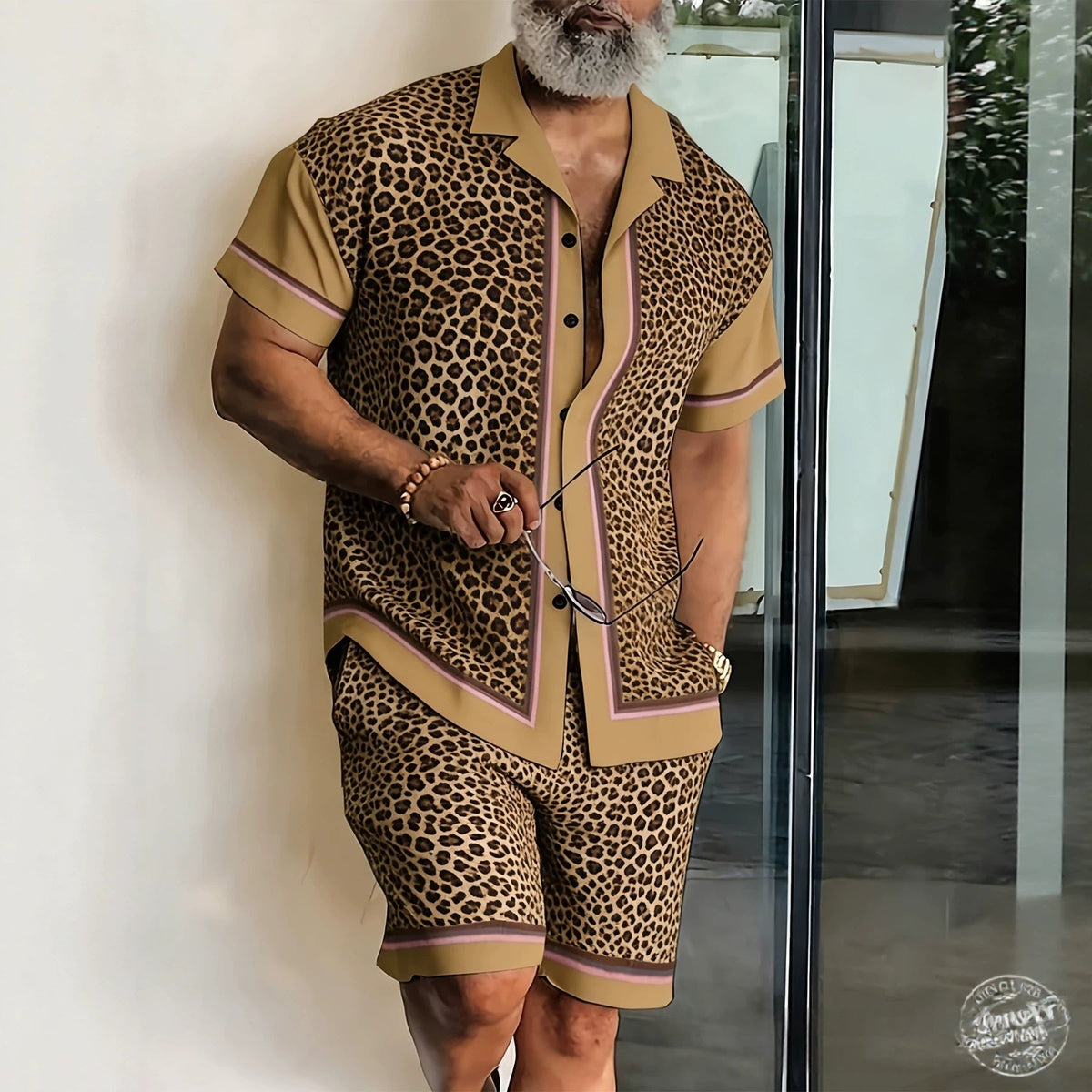 Short-sleeve Shirt And Beach Pants Casual Set