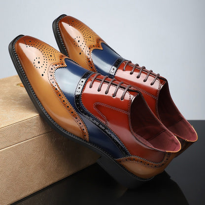 Men's British-style Business Formal Pointed-toe Lace-up Casual Shoes
