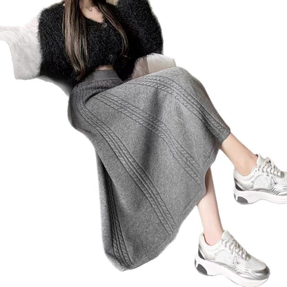 Herringbone-knit Skirt For Women