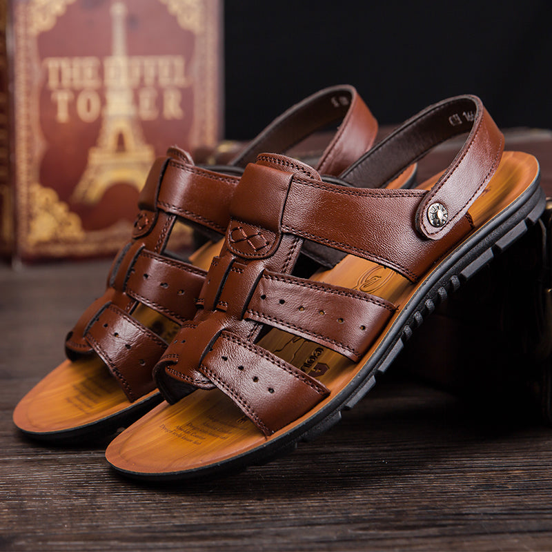 Household slippers Men's slippers breathable leather sandals