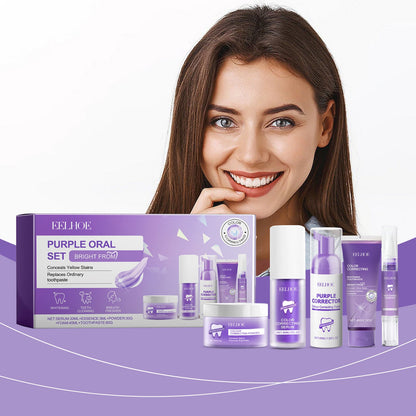 Purple Toned Teeth Set Clean Teeth Fresh Breath Care Mouth Clean Mouth Care