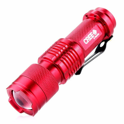 5 Colors Mini LED Flashlight Q5 2000lm Waterproof LED Laterna 1 Modes Zoomable PortableTorch Penlight AA 14500