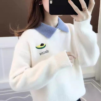 New Autumn Winter Mink-Blend Sweater For Women
