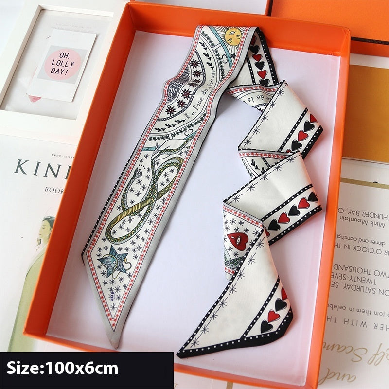 Thin Ribbon Bag Handle Decoration Scarf