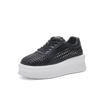 Womens Fashionable Casual Hollow-Weave Shoes With Thick Soles