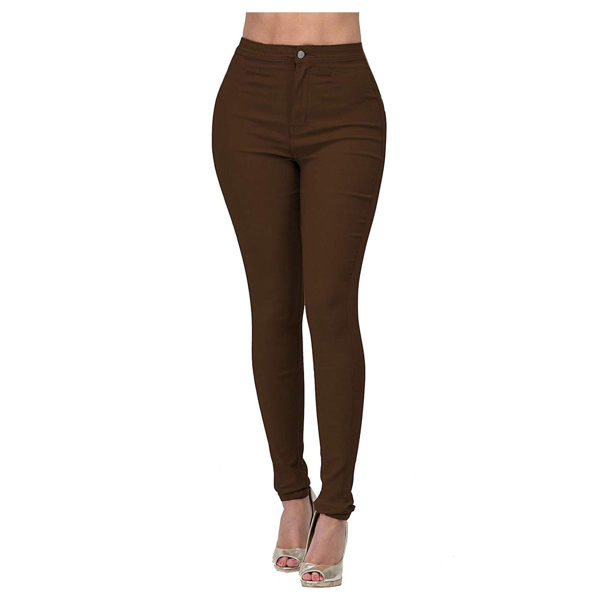 Multi-color Stretch Solid-color Denim Trousers For A Refined Look