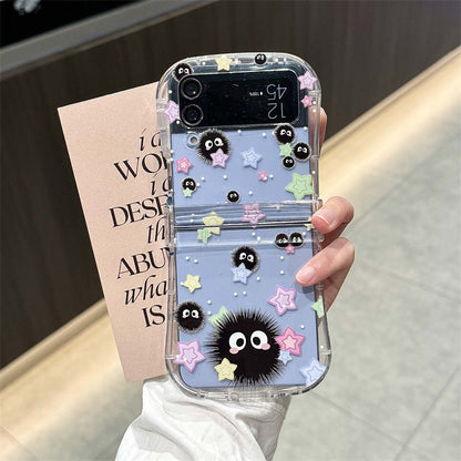 Cute Coal Ball Slim Waist Foldable Phone Case for Samsung Galaxy Z Flip 4/5/6/7