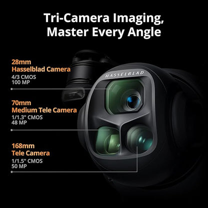 DJI Mavic 4 Pro Drone with DJI RC 2, Flagship Tri-Camera Drone with 100MP 4/3 CMOS Hasselblad Camera, for Professionals, 30km/18.6mi Video Transmission, 51-Min Max Flight Time