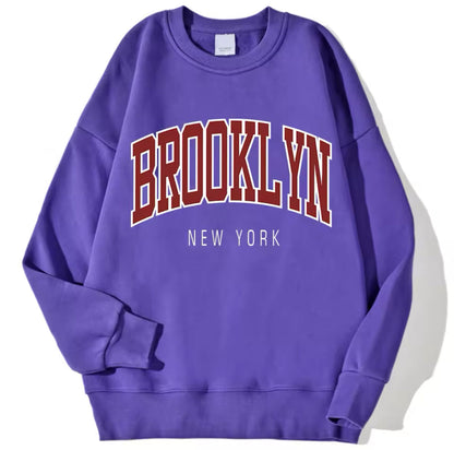 Personality Trend Printed Crew Neck Sweatshirt Women