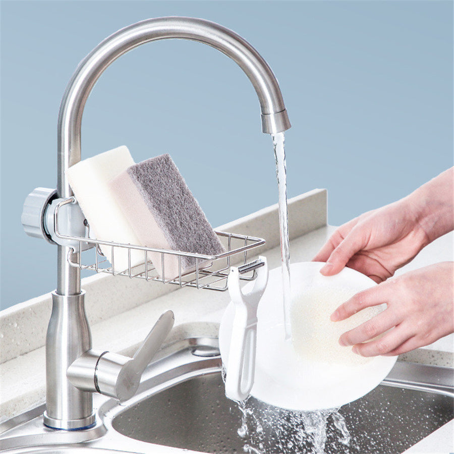Adjustable Sink Rack Sponge Holder Soap Organizer