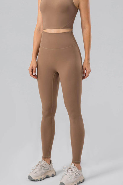 High Waist Wide Waistband Active Leggings for Women