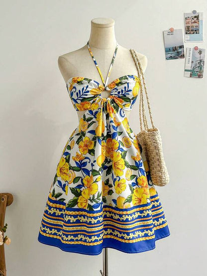 Bohemian Seaside Vacation Halter-neck Tube Dress