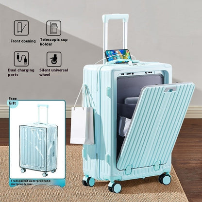 Front Open Cover Multifunctional Trolley Case