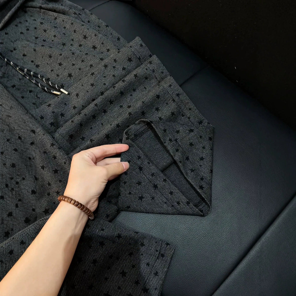 Men's Solid Color Casual Retro Star-printed Pants