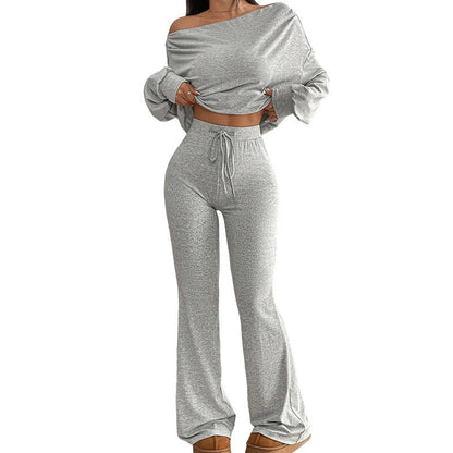 Casual Set Long-sleeve Top And Pants