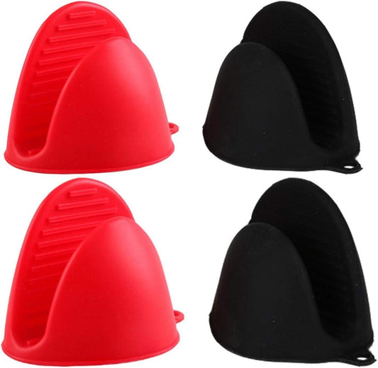 2 Pairs of Silicone Cooking Pinch Grips Oven Mitts - Mini Finger Protector Pot Holder for Kitchen,Cooking,Baking,BBQ - Heat Resistant Gloves