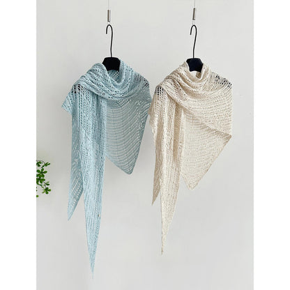 Hollow-out Outerwear Sun-protection Triangular Shawl Scarf