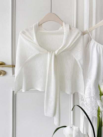 Womens Plus-Size Knitted Shawl With Bamboo-Strip Pattern