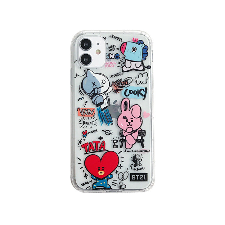 Cartoon bear and rabbit mobile phone case